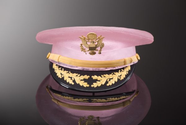 Light pink cast glass hat